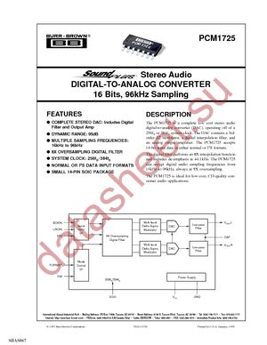 PCM1725DR datasheet  